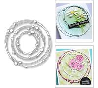 Circle Flowers Lace Metal Cutting Die Cuts, Wedding Lace Stencils DIY Crafts Cards Dies Cuts for DIY Embossing Card Making Photo Decorative Scrapbooking (Spotted Line Circle)