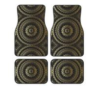 Circle Full Coverage 4-Piece Car Floor Mats Set Non-Slip Liners Universal Fit For Sedan Truck Van