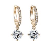 Circle Full Zircon Earrings For Teen Girls Piercing Studs Trendy Earrings Stud Earring (Gold, One Size)