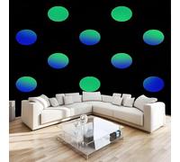 Circle Green Wall Mural 3D Effect Polka Dots Art Non-Woven Self-Adhesive Wallpaper Living Room Bedroom Home Decor TV Background Large Art Wall Painting 300x230 cm