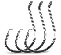 Circle Hooks Saltwater Fishing Hooks 50PCS Strong Octopus Hooks Offset Sport Circle Hook for Catfish Bass Fishing Tackle (1/0-50pcs)