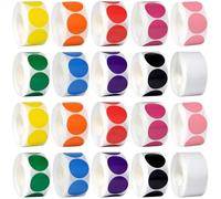 Circle Inch 1 Label Dots, Home, Retail, Crafts, Office Organizing Labels, 20 Rolls Round Sticker Set, Self-Adhesive Inventory Tags, Color-Coded Classification, Color Coding Dot Labels Roll