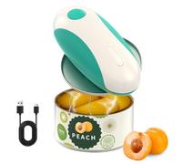 CIRCLE JOY Rechargeable Electric Can Opener, One-Touch Automatic Can Opening with Lid Remover & Smooth Edge Cutting, Food-Safe, Easy to Use for Seniors and Arthritis, Green