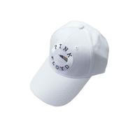 Circle Logo Strapback Baseball Cap Pink White One Size