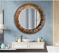 Circle Mirror for Wall 24''(60CM)-Bathroom Mirror-Large Round Mirror Wall Decor-Tempered Glass Mirror Decor Mirror Wall Hanging Mirror-Vanity Mirror 99RM