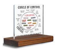 Circle Of Control Desk Decor, Mental Health Clear Desk Decorations Signs Gifts for School Counselor Psychologist Therapy Office Calm Down Corner I Can And Cannot Control Decor Acrylic Plaques EDC95