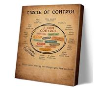 Circle of Control Motivational Wall Art, Inspirational Wall Poster for Classroom & Office, Unframed Canvas Wall Art, Mental Health Artwork for Therapy, Retro Wall Pictures for House Decor