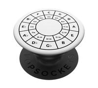 Circle Of Fifths - Black Music Theory Graphic for Musicians PopSockets Adhesive PopGrip