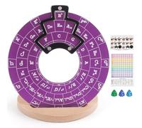 Circle of Fifths Wheel Guitar Accessories with Melody Chord Chart Music Theory Book Progress Wheel for Musical Learning (Purple)