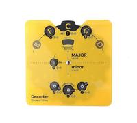 Circle of Fifths Wheel Tool Built-in Stand - Music Theory Chord & Key Decoder - Learn Progressions, Scales & Keys Yellow