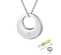 Circle of Life Urn Necklaces for Ashes for Women Cremation Jewelry 925 Sterling Silver Eternity Memorial Forever in My Heart Ashes Keepsake