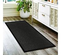 Circle of trust Hallway Runner Rug Black 60x200 cm Non Slip Heavy Duty Long Carpet Runner, Rubber Backed Dirt Trapper, Washable Runner for Hall Kitchen Bedroom Laundry & Office