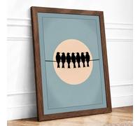 Circle of Unity Minimalist Framed Wall Art Print A4 (29.7×21cm) Walnut, Wall Decor for Living Room, Bedroom, Office & Home, Ready to Hang, Art Gift
