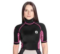 Circle One | Womens Short Sleeve Rash Vest | Quick Drying | Full SPF 50+ UV Protection | Comfort Fit and Flatlock Stitching | Magenta | UK Size 14