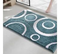 Circle Pattern Bath Mat, Non-Slip Washable Rugs,Bathroom Accessories Decor, for Shower, Kitchen, Doorway, Pet(Blue,40x60cm)