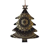 Circle Printed Christmas Tree Shape Xmas Ornaments 1 Pcs, Christmas wooden pendant Hanging for Xmas Tree Home Indoor Outdoor Decor