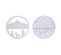 Circle Resin Mould - Mountains Elk Fondant Mould for Chocolate | Increase Your Creativity, Chocolate Gumpaste Sugarcraft Cake Decoration Tools for Creating Art, Home Decoration