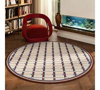 Circle Rug 120Cm Beige Brown Washable Rugs For Living Room,Non Slip Short Pile Soft Area Carpet,For The Bedrooms And Kitchen, Easy To Clean,Many Different Sizes