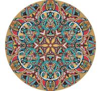 Circle Rug 120Cm Green Red Washable Rugs For Living Room,Non Slip Short Pile Soft Area Carpet,For The Bedrooms And Kitchen, Easy To Clean,Many Different Sizes