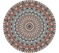 Circle Rug 120Cm Grey Red Washable Rugs For Living Room,Non Slip Short Pile Soft Area Carpet,For The Bedrooms And Kitchen, Easy To Clean,Many Different Sizes