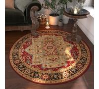 Circle Rug 120Cm Red Brown Washable Rugs For Living Room,Non Slip Short Pile Soft Area Carpet,For The Bedrooms And Kitchen, Easy To Clean,Many Different Sizes