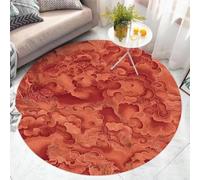 Circle Rug 120Cm Red Cloud Washable Rugs For Living Room,Non Slip Short Pile Soft Area Carpet,For The Bedrooms And Kitchen, Easy To Clean,Many Different Sizes
