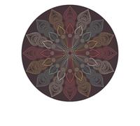 Circle Rug 120Cm Red Grey Washable Rugs For Living Room,Non Slip Short Pile Soft Area Carpet,For The Bedrooms And Kitchen, Easy To Clean,Many Different Sizes