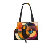 Circle Square Harmony Printed pet Shoulder Bag - Foldable Design, Small cat and Dog Travel Bag