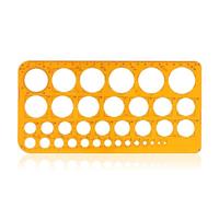 Circle Stencil Set, 1 Piece, Quilling Stencil, Drawing Aids Ruler for Office and School, Construction Formwork, Drawings, Templates (Transparent Orange)
