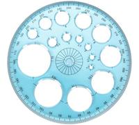 Circle Stencil Template Drawing Stencil Plastic Templates Measuring Round Hole Ruler Tool Multi Function Circle Stencils for Painting for Studying Designing Office, Blue
