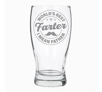 Circle Style Worlds Best Farter I Mean Father Engraved Funny Beer Glass Gift Dad Birthday Gift for Dad Fathers Gift New Dad Gift for Daddy Gifts for Dads Beer Glass Novelty Engraved Pint Glass