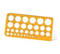 Circle Template, 1 mm - 36 mm Circles Diameter Hole Template, Orange Quilling Stencil, Digital Measuring Stencils Rulers for Drawing Construction