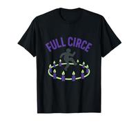 Circle Trip Candle Hoop Graphic Neon Purple Lime Design T-Shirt
