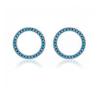 Circle Turquoise Stud Earrings Solid Round Female Ear Studs For Women Jewelry