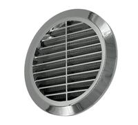 Circle wall grille cover fits 100mm duct , CHROME with fly net(T30m)