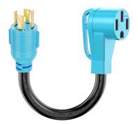 CircleCord 4 Prong 30 Amp to 50 Amp RV Generator Adapter Cord with Grip Handle, L14-30P Twist Lock Male to 14-50R Female, Heavy Duty STW 10 AWG for Generator to RV Trailer Camper