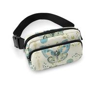 Circles And Green Dots Printed Fanny Pack Fanny Packs for Women Men,Crossbody Bag Large Chest Bag with Adjustable Strap for Outdoors Workout Traveling Casual Running, Circles And Green Dots, 20x13cm