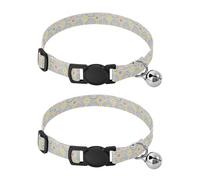 Circles and Squares Unique Design Dog Collars For Small Dogs Adjustable Girl And Boy Collar Set of 2