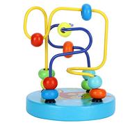 Circles Around Beads Puzzle Mini Round Wooden Early Learning Toy Educational School Supplies for Kids Children Parents Wood Steel 10.6cm 4.2in