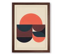 Circles in Stillness Geometric Framed Wall Art Print A2 (59.4×42cm) Walnut, Wall Decor for Living Room, Bedroom, Office & Home, Ready to Hang, Art Gift