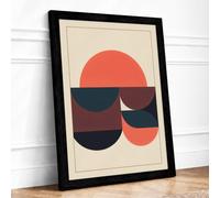 Circles in Stillness Geometric Framed Wall Art Print A2 Black