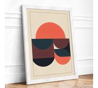 Circles in Stillness Geometric Framed Wall Art Print A2 White