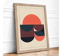 Circles in Stillness Geometric Framed Wall Art Print A3 Oak