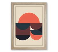 Circles in Stillness Geometric Framed Wall Art Print A4 (29.7×21cm) Oak, Wall Decor for Living Room, Bedroom, Office & Home, Ready to Hang, Art Gift