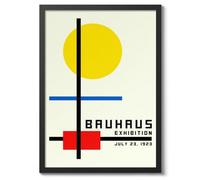 Circles & Lines, Bauhaus Wall Art, Mid-Century Poster (A3 Black)