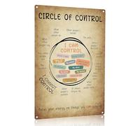 Circles of Control Motivational Wall Art, Aluminum Metal Signs, Inspirational Bedroom Decor & Office Decor for Mental Health, Growth Mindset Therapy Wall Art, 20×30CM