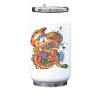 Circles of Hell Devils Playing Psychedelic Vacuum Insulated Thermal Beverage Can Bottle White
