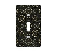 Circles Single Light Switch Cover Plate, Modern Abstract Dots Patterns None Black Plastic Standard Size Decorative Wall Plates for New Apartment Home Bedroom Office Decor (Single)