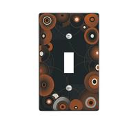 Circles Single Light Switch Cover Plate, Modern Geometric Lines Dots Fall Black Plastic Standard Size Wall Switch Plates Accents for Home Living Room Bedroom Bathroom Decor (Single)