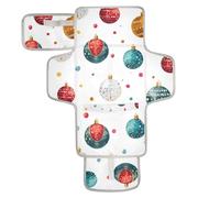 Circles with Christmas Elements on White Background Reusable Changing pad Portable with Tissue Pocket Waterproof Pads for Baby for Girl & Boy cambiadores de pa?ales para Bebes